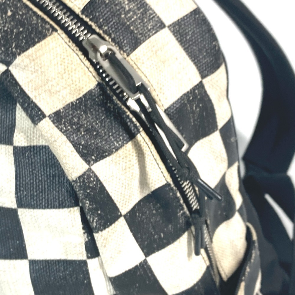 SAINT LAURENT PARIS Plaid Backpack Leather Canvas Beige - Picture 5 of 9